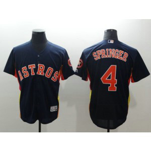 MLB Astros 4 George Springer Navy Flexbase Men Jersey