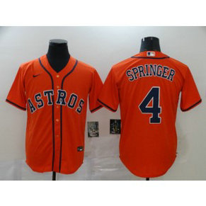 MLB Astros 4 George Springer Orange 2020 Nike Cool Base Men Jersey