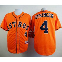 MLB Astros 4 George Springer Orange Cool Base Men Jersey