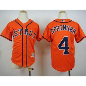 MLB Astros 4 George Springer Orange Cool Base Youth Jersey