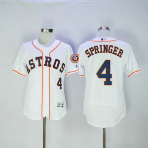 MLB Astros 4 George Springer White 2016 Flexbase Men Jersey