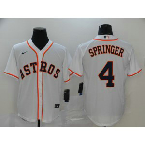 MLB Astros 4 George Springer White 2020 Nike Cool Base Men Jersey