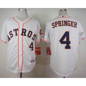 MLB Astros 4 George Springer White Cool Base Men Jersey