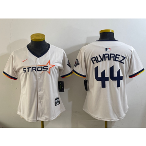 MLB Astros 44 Yordan Alvarez Cream City Nike Cool Base Women Jersey