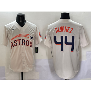MLB Astros 44 Yordan Alvarez Cream Nike Cool Base Men Jersey