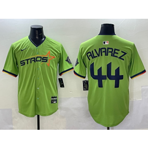 MLB Astros 44 Yordan Alvarez Green Nike Cool Base Men Jersey