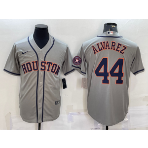 MLB Astros 44 Yordan Alvarez Grey Nike Cool Base Men Jersey