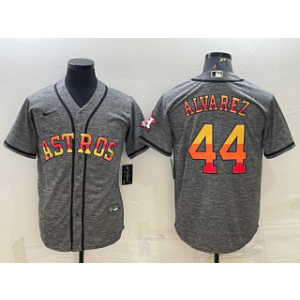 MLB Astros 44 Yordan Alvarez Grey Rainbow Nike Cool Base Men Jersey