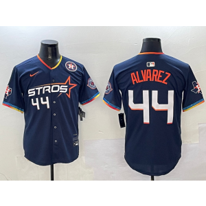 MLB Astros 44 Yordan Alvarez Navy Nike Cool Base Men Jersey
