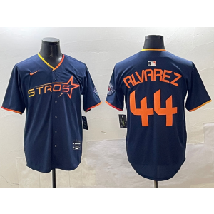 MLB Astros 44 Yordan Alvarez Navy Nike Cool Base Men Jersey