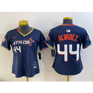 MLB Astros 44 Yordan Alvarez Navy Nike Cool Base Women Jersey