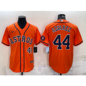 MLB Astros 44 Yordan Alvarez Orange Nike Cool Base Men Jersey