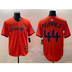 MLB Astros 44 Yordan Alvarez Orange Nike Cool Base Men Jersey