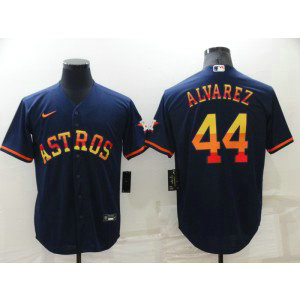 MLB Astros 44 Yordan Alvarez Rainbow Nike Cool Base Men Jersey