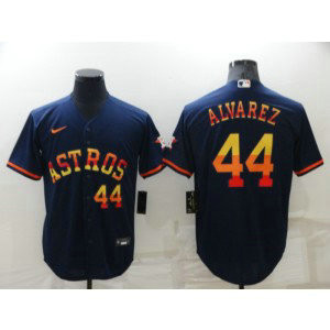 MLB Astros 44 Yordan Alvarez Rainbow Nike New Cool Base Men Jersey