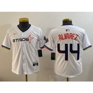 MLB Astros 44 Yordan Alvarez White City Nike Cool Base Women Jersey