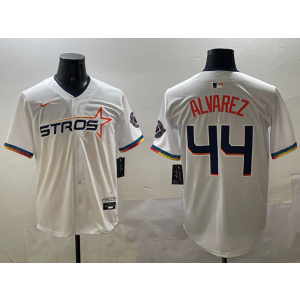 MLB Astros 44 Yordan Alvarez White Nike Cool Base Men Jersey
