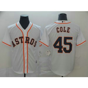MLB Astros 45 Cole White Cool Base Men Jersey