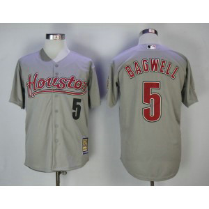MLB Astros 5 Jeff Bagwell Gray Cooperstown Collection Men Jersey