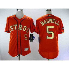 MLB Astros 5 Jeff Bagwell Orange 2018 Gold Program Flexbase Men Jersey