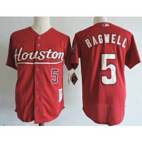 MLB Astros 5 Jeff Bagwell Red Cooperstown Collection Men Jersey