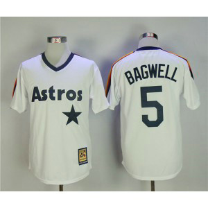 MLB Astros 5 Jeff Bagwell White Cooperstown Collection Men Jersey