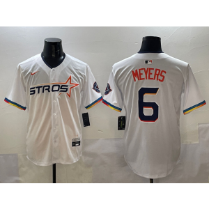 MLB Astros 6 Meyers White Nike Cool Base Men Jersey