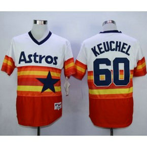 MLB Astros 60 Dallas Keuchel White Orange 1980 Turn Back The Clock Men Jersey