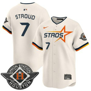 MLB Astros 7 C.J. Stroud Cream 2025 City Connect Nike Cool Base Men Jersey