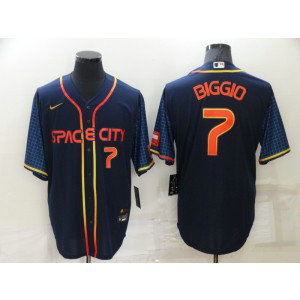 MLB Astros 7 Craig Biggio Navy 2022 City Connect Nike Cool Base Men Jersey