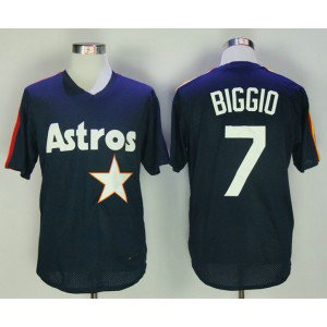 MLB Astros 7 Craig Biggio Navy Mesh BP Men Jersey