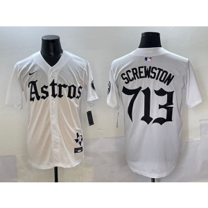 MLB Astros 713 Screwston White New White Nike Cool Base Men Jersey