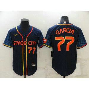 MLB Astros 77 Luis Garcia Navy 2022 City Connect Nike Cool Base Men Jersey