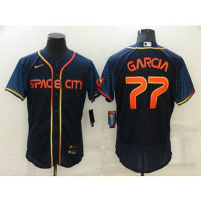 MLB Astros 77 Luis Garcia Navy 2022 City Connect Nike Flexbase Men Jersey