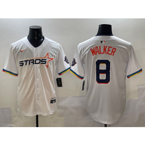MLB Astros 8 Walker White Nike Cool Base Men Jersey
