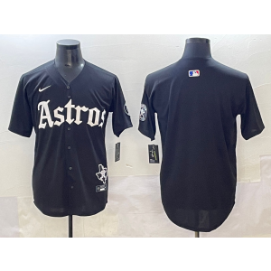MLB Astros Blank Black Nike Cool Base Men Jersey