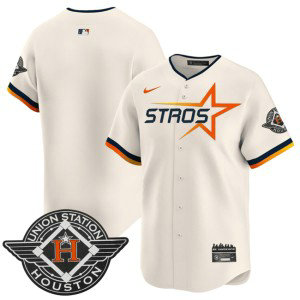 MLB Astros Blank Cream 2025 City Connect Nike Cool Base Men Jersey