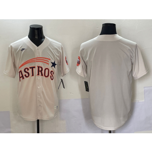 MLB Astros Blank Cream Nike Cool Base Men Jersey