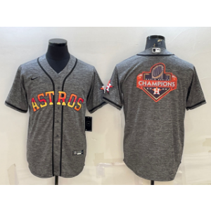 MLB Astros Blank Grey 2022 World Series Champions Team Big Logo Nike Cool Base Men Jersey