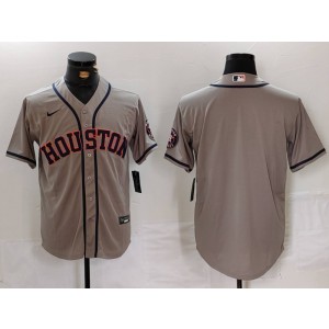 MLB Astros Blank Grey Nike Cool Base Men Jersey