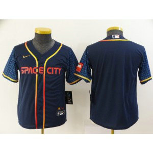 MLB Astros Blank Navy 2022 City Connect Nike Cool Base Youth Jersey