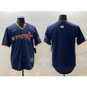 MLB Astros Blank Navy Nike Cool Base Men Jersey