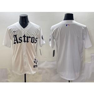MLB Astros Blank New White Nike Cool Base Men Jersey