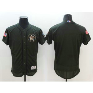 MLB Astros Blank Olive Green Flexbase Men Jersey