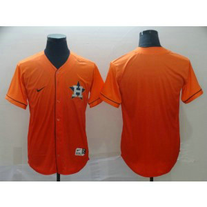 MLB Astros Blank Orange Drift Fashion Men Jersey