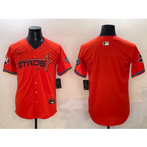 MLB Astros Blank Orange Nike Cool Base Men Jersey