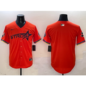 MLB Astros Blank Orange Nike Cool Base Men Jersey