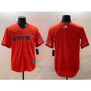 MLB Astros Blank Orange Nike Cool Base Men Jersey