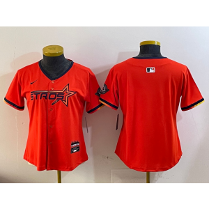 MLB Astros Blank Orange Nike Cool Base Women Jersey