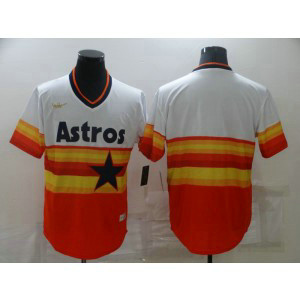 MLB Astros Blank Orange White Throwback Men Jersey